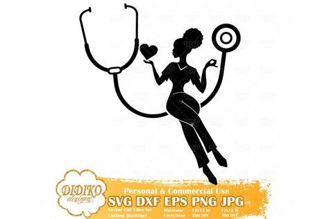 Black Nurse SVG #1, Afro Woman Nurse Svg, Cricut File - DIDIKO designs