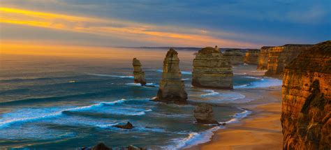 sunset, Coastline, Ocean, Sea, Great, Ocean, Road, Australia, Victoria ...