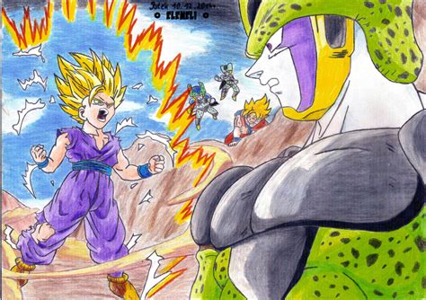 Gohan SSJ2 vs Cell by eleneli on DeviantArt