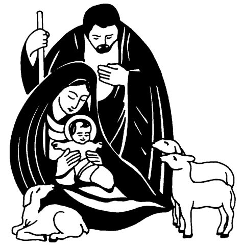 Jesus Clip Art Black And White | Clipart Panda - Free Clipart Images | Nativity silhouette ...