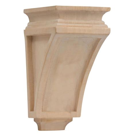 Waddell 5-3/4 in. x 4-3/4 in. x 9-1/2 in. Medium Arts and Crafts Wood Corbel-CR314 - The Home Depot