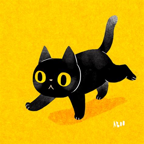 Animated Cat Walking Gif