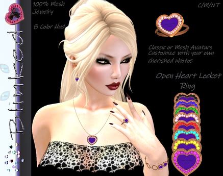 Second Life Marketplace - Blinked! - Open Heart Locket - Ring