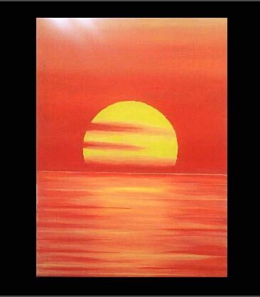 Red Orange Yellow Sunset Painting - img-stache