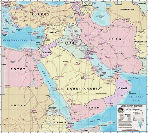 Printable Map Of The Middle East