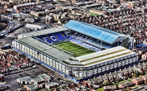 Goodison Park, aerial view, Everton stadium, english stadiums, Everton FC, football stadium, HD ...