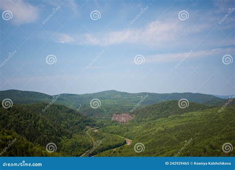 View of the Ural Mountains in Sunny Weather from the Mountain Stock ...