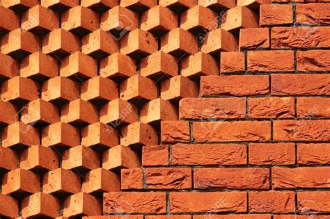 Sawtooth pattern brickwork. decorative red brick wall as background ...