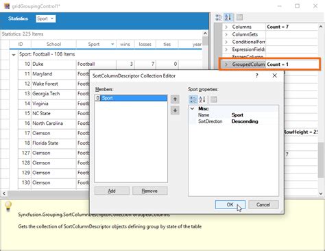 Grid Designer in Windows Forms GridGrouping control | Syncfusion