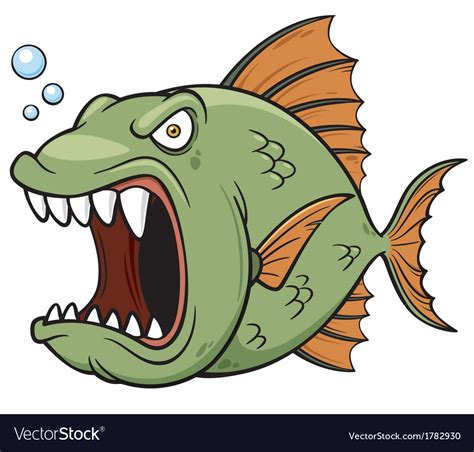 Angry fish Royalty Free Vector Image - VectorStock