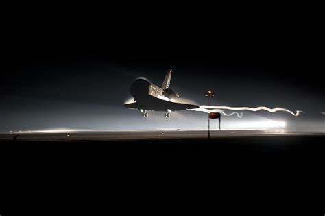 HD wallpaper: Space Shuttle, Landing, Night, Runway, astronaut, orbit ...