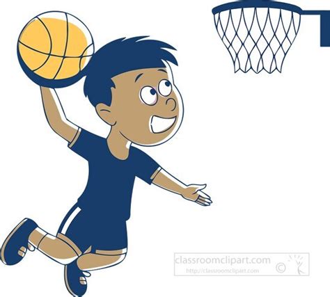 Basketball Clipart-basketball dunking boy playing basketball clipart