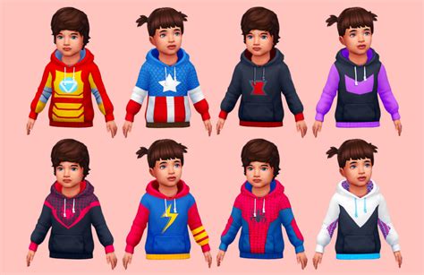 Marvel Superhero Hoodies | Sims 4 toddler, Sims 4 teen, Sims 4