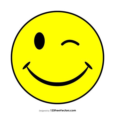 Wink Smiley Vector Free