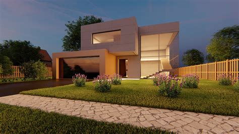 House Design 3d Model 3d House Pool Contemporary Model Beautiful Exterior Models Modern Max ...