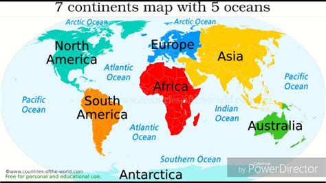 Printable World Map With Continents And Oceans Labeled - Printable Maps