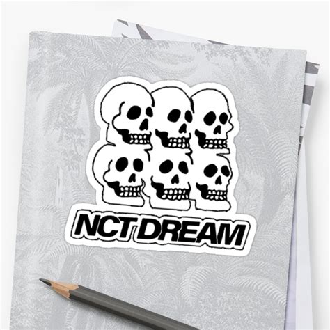 "NCT Dream We Boom Skulls Logo 6Dream Monochrome" Sticker by Aminahjpg | Redbubble