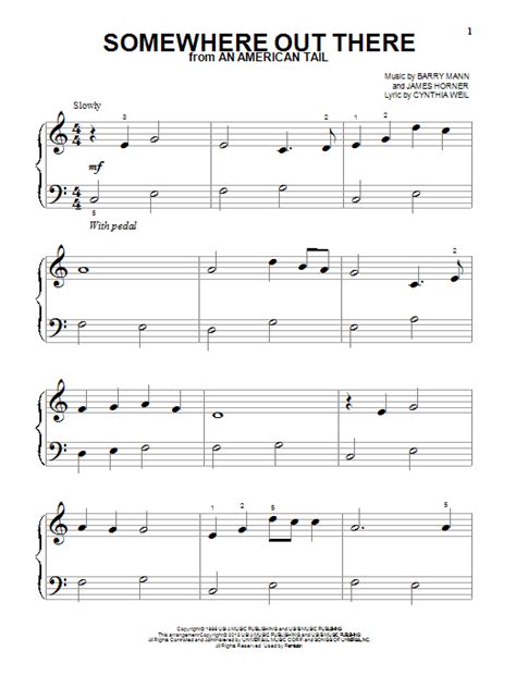 Somewhere Out There | Sheet Music Direct