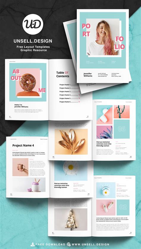 Free Minimal Portfolio Design Templates | Desain grafis, Desain pamflet ...