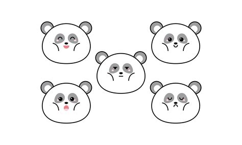 Cute Panda with Many Expressions 9482795 Vector Art at Vecteezy