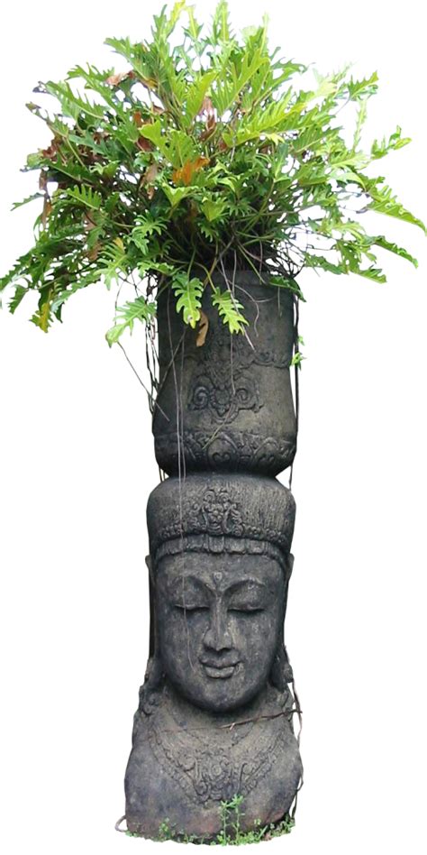 Stone Idol with Philodendron by LilipilySpirit on DeviantArt