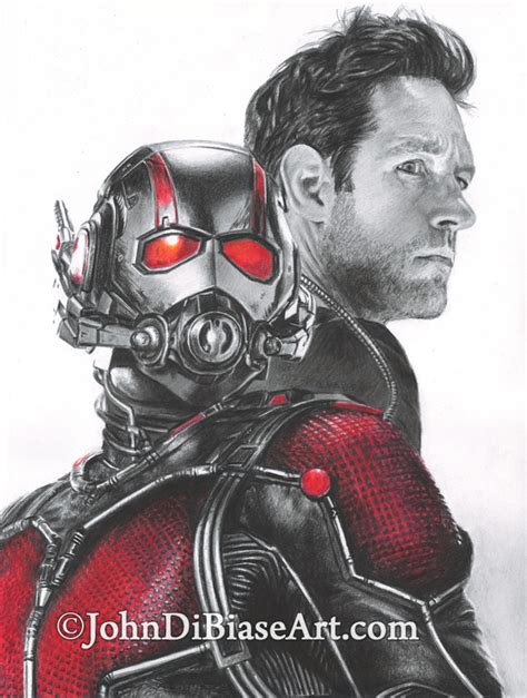 Paul Rudd as Ant-Man Freehand Colored Pencil and Graphite Drawing – The Artwork of John DiBiase