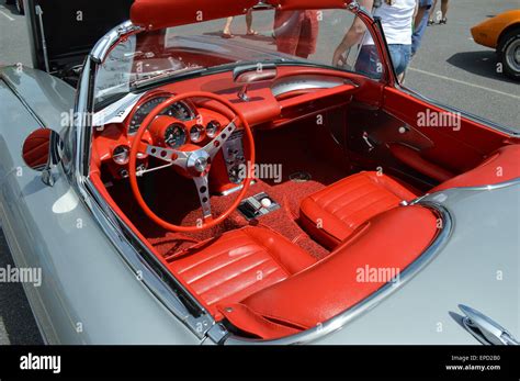 The interior of a vintage 1959 Corvette Convertible Stock Photo - Alamy