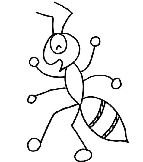 Ant Coloring Page for Kids