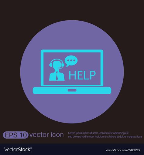 Laptop with customer support Royalty Free Vector Image