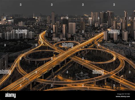 overpass night view Stock Photo - Alamy