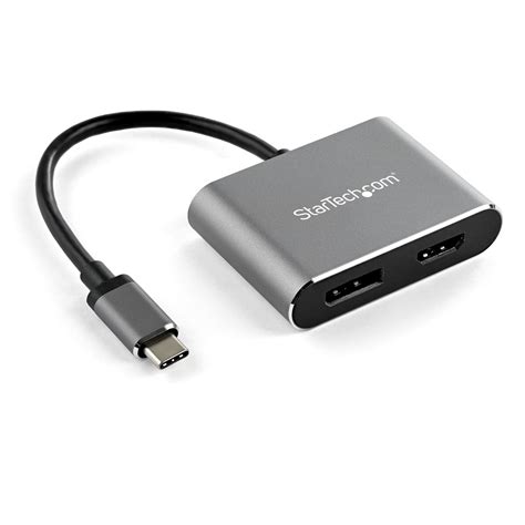 StarTech USB C Multiport Video Adapter - 4K 60Hz USB-C to HDMI 2.0 or DisplayPort 1.2 Monitor ...