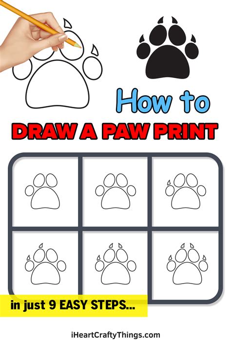 Paw Print Drawing - How To Draw A Paw Print Step By Step