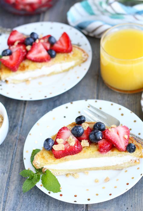 Cheesecake Stuffed French Toast with Berries - 3 Yummy Tummies