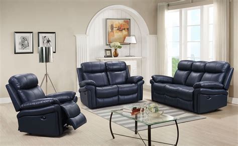 Shae Joplin Blue Leather Power Reclining Sofa from Luxe Leather | Coleman Furniture