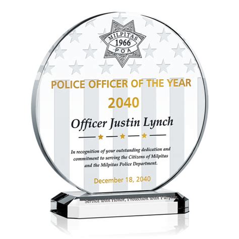 Appreciation Plaques for Police Officers, Sheriffs | DIY Awards