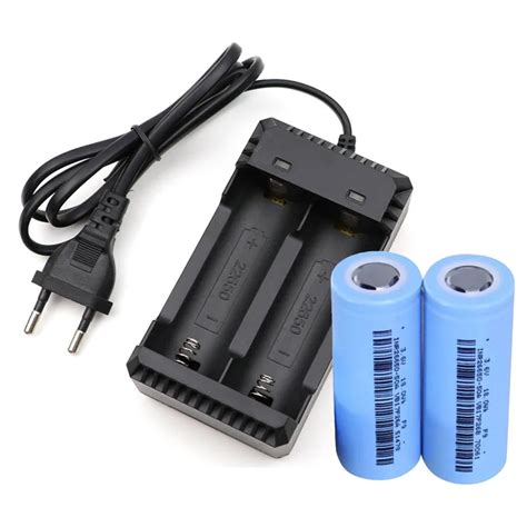 26650 Dual charger + 26650 5000mAh battery 3.7V li ion Rechargeable ...