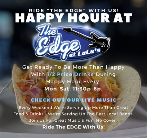 Promotions Best Restaurant Bar Live Music Venue Long Island Happy Hour – The Edge At Lulu’s