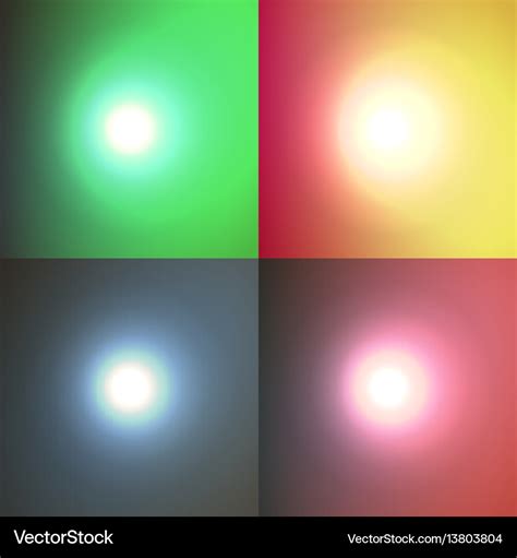 Set abstract color glow light effect Royalty Free Vector