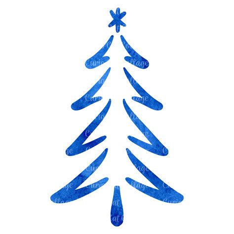 Blue Christmas Tree Clip Art Digital Download Back the | Etsy