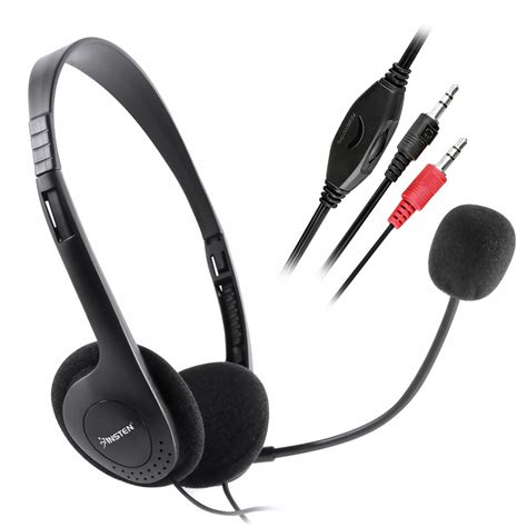 Insten 420550 Hands Free Overhead VOIP Skype Headset With Microphone 3.5mm Audio Speaker, Black