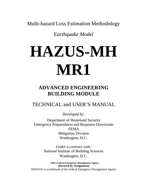 (PDF) Earthquake Model HAZUS-MH MR1 - NTUAlee.civil.ntua.gr/pdf/mathimata/eidika_themata ...