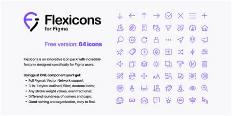 Flexicons FREE 64 icons | Figma