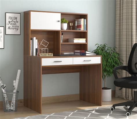 Buy Mabel Study Table with Drawer Storage & Bookshelf (Exotic Teak Finish) Online in India at ...