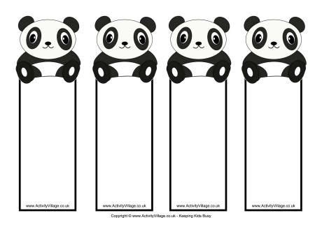 Panda Bookmarks - Blank | Segnalibri fai da te, Segnalibri, Festa a tema panda