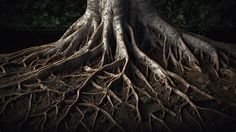 Tree S Roots On A Dark Background, Root Picture Background Image And Wallpaper for Free Download