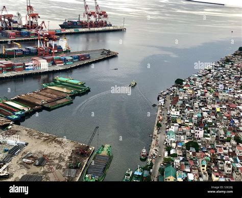 Aerial picture of Manila port, Philippines Stock Photo - Alamy