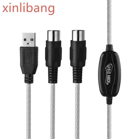 USB to MIDI Interface Cable Adapter 6Ft 2M USB to Midi In Out Converter Music Keyboard Piano to ...