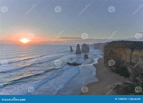 12 apostles at sunset stock photo. Image of victoria, cliff - 7308596