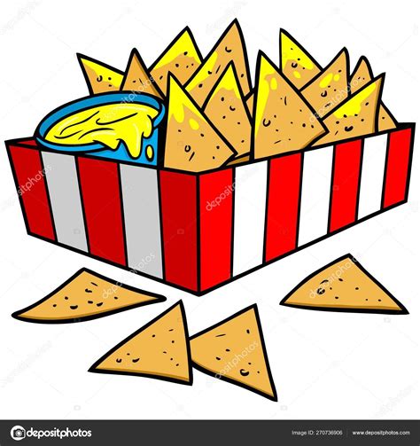 Nachos Cartoon Illustration Box Nachos Stock Vector Image by ...