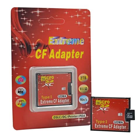 Micro SD TF to CF Card Adapter MicroSD Micro SDHC to Compact Flash Type I Memory Card Reader ...